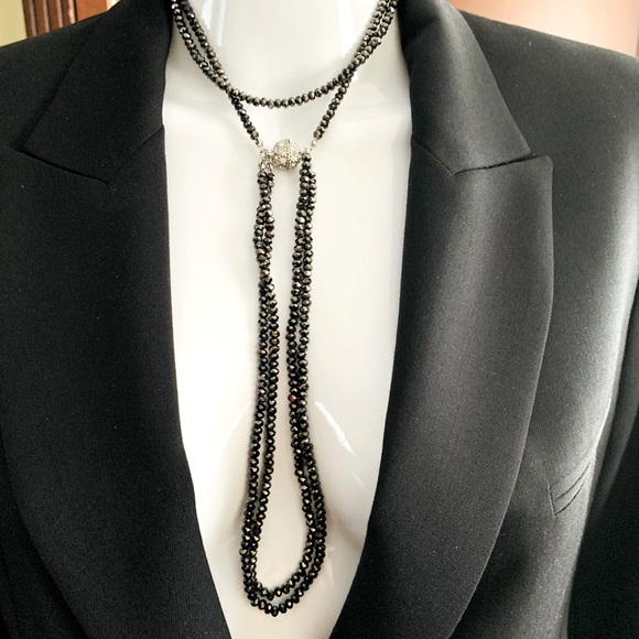 Shiny chique three string necklace shiny magnetic clasps multiple ways of wear - Picture 5 of 12